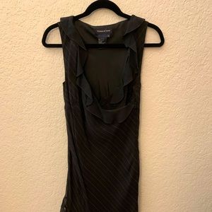 Tristan & Iseut dress. Black w/ burgundy & gold stripes. 100% silk. Size 4.